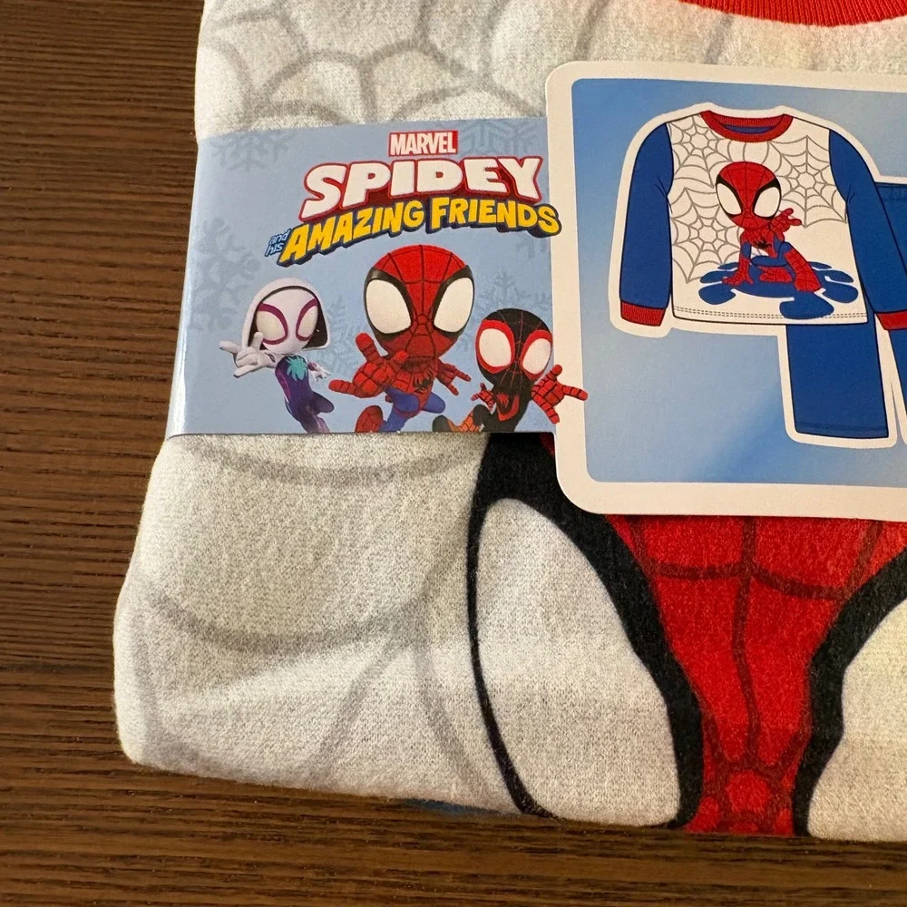 Marvel Spiderman Spidey Amazing Friends PJ Set Boys 3T Blue NEW‎ Flannel Pajamas